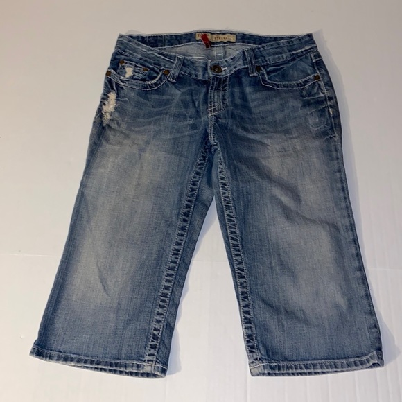 BKE Stella Women’s Size 30 Blue Distressed Jean Shorts - Picture 1 of 14